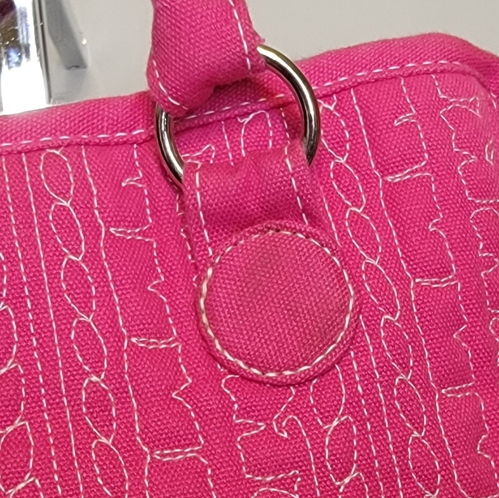 #555-Chic Hot Pink Cool Stitching Sautchal w Twirley/bag charm - Picture 8 of 14